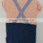 2016 baby girls faux straps colors knit jump-suit for summer