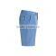 blue solid color cotton polyester casual shorts for men