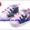 Colorful flower embroidered mori baby girl's prewalker