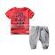Wholesale summer cotton printing boys kids clothes clothing set