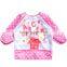lovely cartoon pattern waterproof baby bib with long sleeves