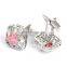 Luxury cufflinks white pink crystal for wedding