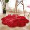 Custom best pink faux fur sheepskin carpet rugs flower shape