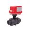 glue thread pipe connection AC 220V/AC230V 20NM   dn32dn40  pvc true union electric actuator ball on-off valve