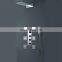 HM002 Luxury concealed thermostatic hangrid black antique gold shower set 12 inch