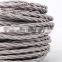 2/3 Core Brown - Vintage BRAIDED TWISTED WOVEN SILK FABRIC LAMP FLEXIBLE CABLE WIRE CORD LIGHT