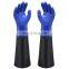 66 cm Long Sleeve Waterproof Rubber Dots On Palm PVC Work Gloves Fishing Gloves