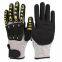 HPPE liner Nitrile Sandy Coated TPR Cut Resistant Vibration Gloves