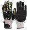 Anti Cut Vibration Resistant HPPE Liner Nitrile Sandy Coated TPR Impact Gloves for Oilfield