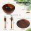 Acacia Wood Serving Bowl Modern Round Shape Style Bowl Plate Spoon Set
