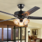 Retro Five Leaf Strong Wind Bedroom Lamp/Ceiling fan lamp/Iron leaf