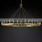 Modern luxury American retro room hotel decoration round chandelier lighting Camino retro filament glass lampshade chandelier