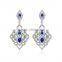 1 Pair Elegant Fashion Blue Crystal Rhinestone Diamond Earrings