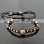 Macrame bracelet / Stainless small beads bracelet for men