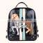 Korea Lovely Horse Patch fashion high school leather backpack