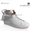White leather men sneakers with button on the top