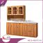Foshan kitchen room furniture customized low price 2 pieces combination beeck color glass door kitchen cabinet