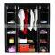 Non Woven Folding Jumbo Chest Wardrobe Shelves Hanging Bar Shoes Clothes Organizer OS003726