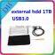 2.5'' Portable hard drive 1tb usb3.0 external hard disk wholesale retail box