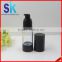 30ml 50ml cosmetic black airless bottle with pump cap for lotion