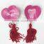 Red Shiny Heart Tassel Breast Nipple Pasties