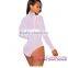 White Mesh Unlined Mock Neck sexy lingerie mature woman