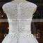 Real Sample Scoop Neck Sleeveless Appliqued Lace Beaded Sash Wedding Dresses 2015