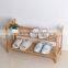 2tiers self-assembly DIY shoe racks,potable bamboo shoe organzier
