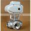 DN40 3 way ss304 electric valve actuator T flow and L flow thread type