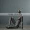 Sitting Female display mannequin black egg head sitting posture mannequin