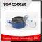 Aluminum press marble coating casserole cookware with lid