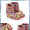 Novelty knitted owl snow woman boot with button eyes