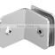 GB-04D 90Degree Square one side L-type bathroom clamp,Grind/Satin shower door screen hinge glass door patch fitting