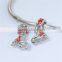 Custom Silver Beads Skate Shoe Charms Jewelry Wholesale