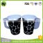 Black Color Paper Hot Coffee Drink Cups With Handle With Lids