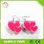 Heart Shaped Customized Soft PVC Party Decoratiin LED Earring