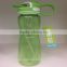 Portable plastic water bottle with straw for sports