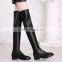New fashion over knee low heel genuine leather boots wholesale over the knee women leather boots CP6691
