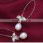2016 droping pearl hanging pearl earrings with Austria Crystal