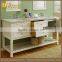 White Color 72 Inch Solid Wood Bathroom Double Vanity With Carrara Marble
