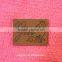 Dark brown debossed brand leather emblem for shoes