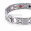 New Stock Silver Energy Jewelry Stainless Steel Bracelets With Magnet Germanium Negative Ion FIR Elements