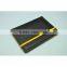 Faux leather notebook cover with embossed logo and elastic band closure