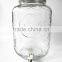 8L big square checkered glass wine dispenser jar with spigot and lid