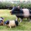 Garden decoration lifelike animal figurine life size pig statue