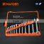 12pcs double open -end spanner set handle tools chrome vanadium spanner