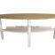wood oval coffee table with white top