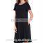 Wholesale latest fashion short sleve ladies O-Neck simple soft women dress