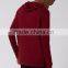 Custom Design Plain Extreme Ripped Oversized Longline Distressed Classic Fit Hoodie Burgundy Split Sides
