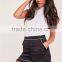 Custom Satin Boxer Shorts Women Plain Black Satin Highwaisted Shorts Wholesale